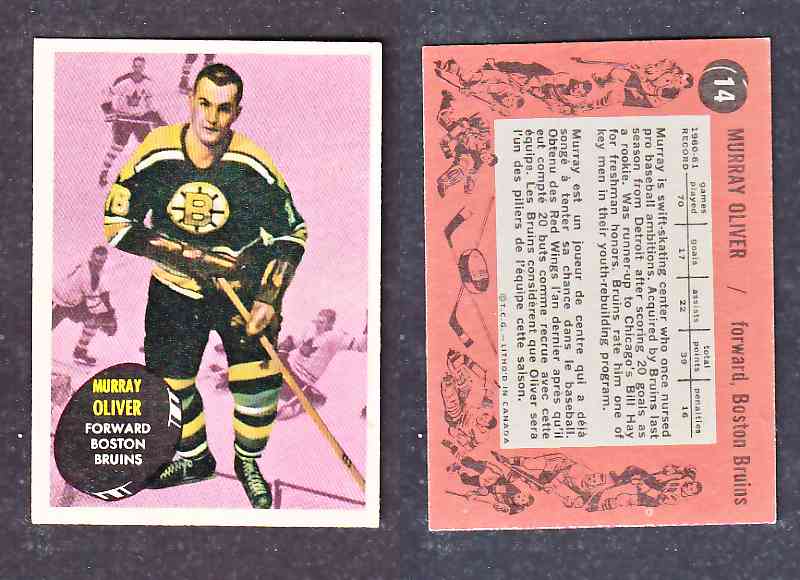 1961-62 TOPPS HOCKEY CARD M. OLIVER # 14 photo