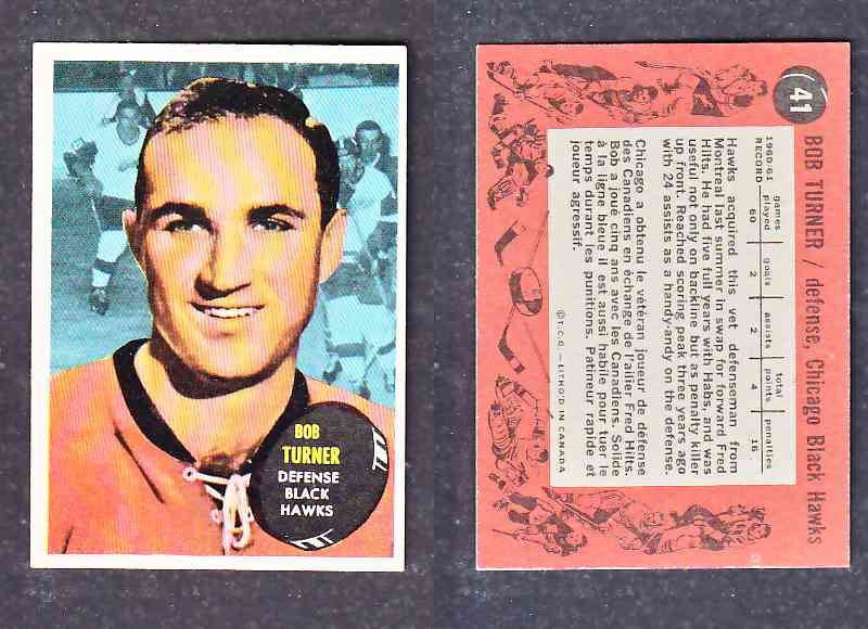 1961-62 TOPPS HOCKEY CARD B. TURNER  # 41 photo