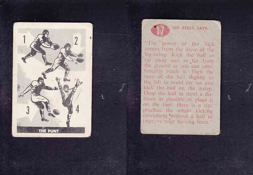 1952 CFL PARKHURST FOOTBALL CARD THE PUNT #17 photo