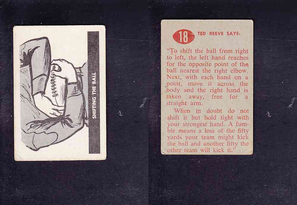 1952 CFL PARKHURST FOOTBALL CARD SHIFTING THE BALL #18 photo