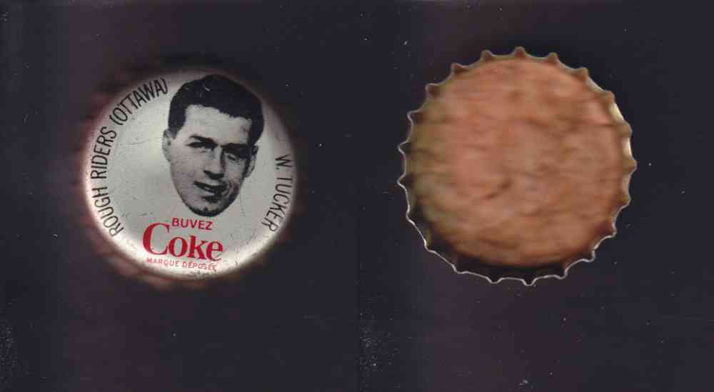 1965 CFL COCA COLA FOOTBALL CAP W. TUCKER photo