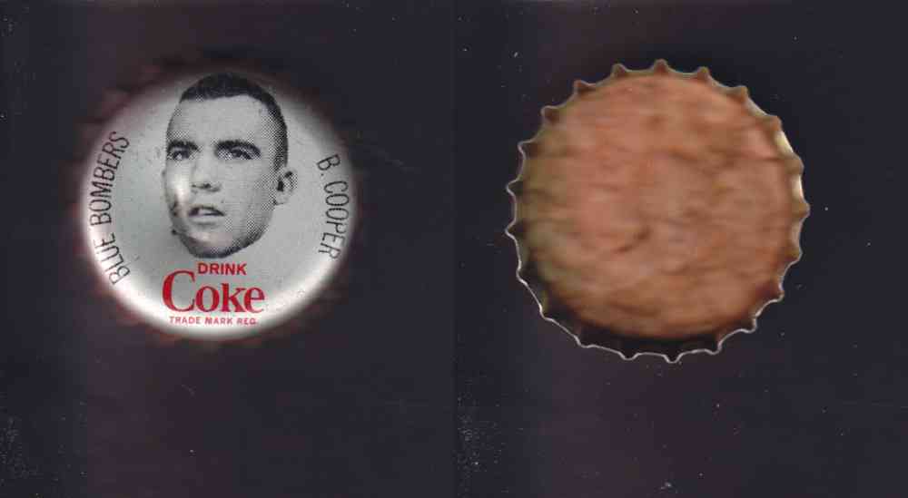 1965 CFL COCA COLA FOOTBALL CAP B. COOPER photo