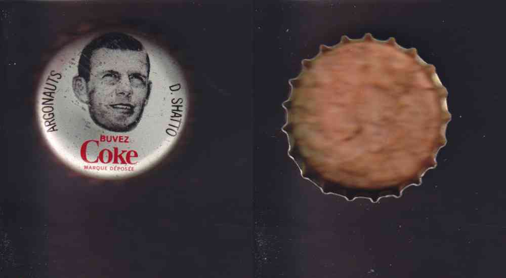 1965 CFL COCA COLA FOOTBALL CAP D. SHATTO photo