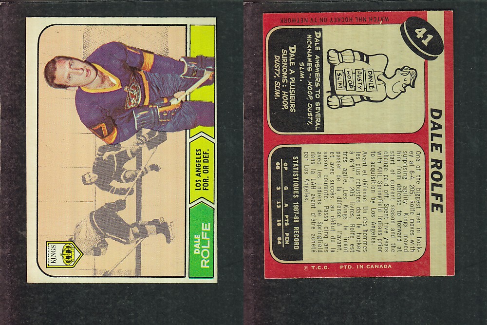 1968-69 O-PEE-CHEE HOCKEY CARD #41 D. ROLFE photo