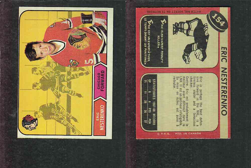 1968-69 O-PEE-CHEE HOCKEY CARD #154 E. NESTERENKO photo