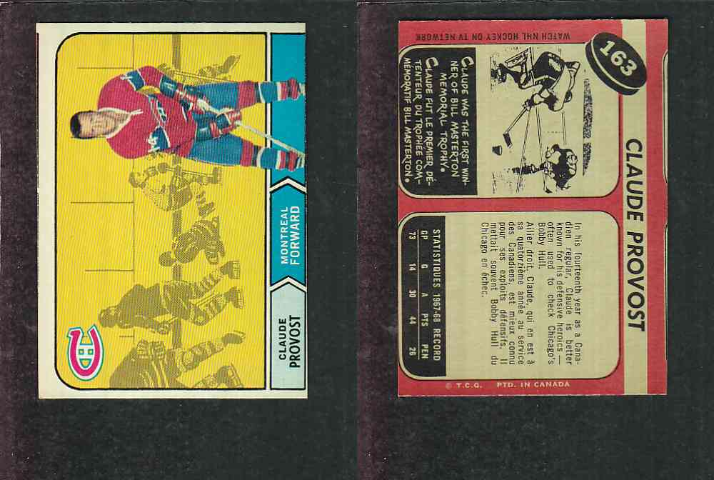 1968-69 O-PEE-CHEE HOCKEY CARD #163 C. PROVOST photo