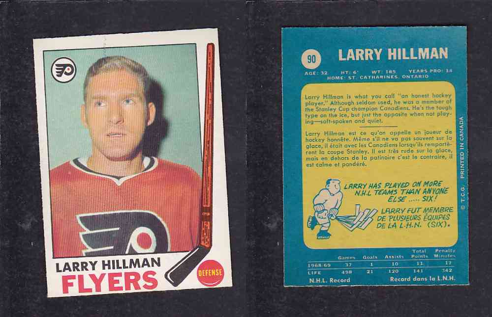 1969-70 O-PEE-CHEE HOCKEY CARD #90 L. HILLMAN photo