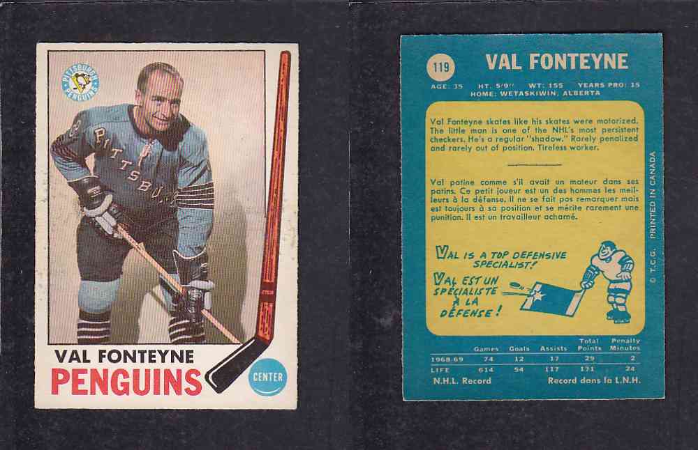 1969-70 O-PEE-CHEE HOCKEY CARD #119 V. FONTEYNE photo