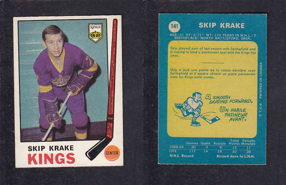 1969-70 O-PEE-CHEE HOCKEY CARD #141 S. KRAKE photo