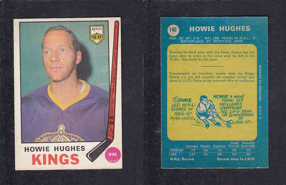 1969-70 O-PEE-CHEE HOCKEY CARD #142 H. HUGHES photo