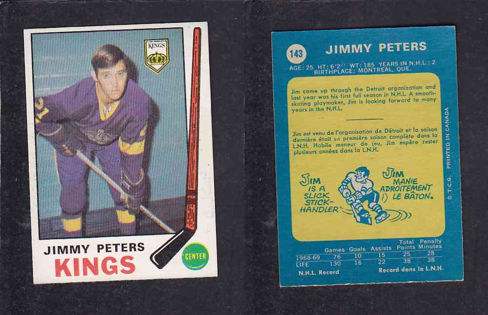 1969-70 O-PEE-CHEE HOCKEY CARD #143 J. PETERS photo