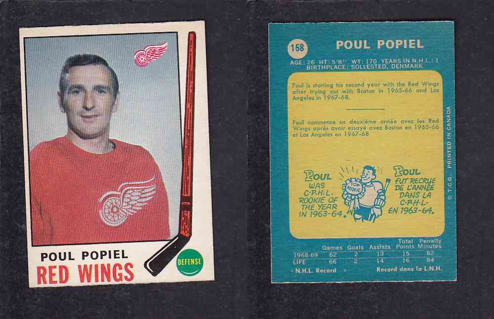 1969-70 O-PEE-CHEE HOCKEY CARD #158 P. POPIEL photo