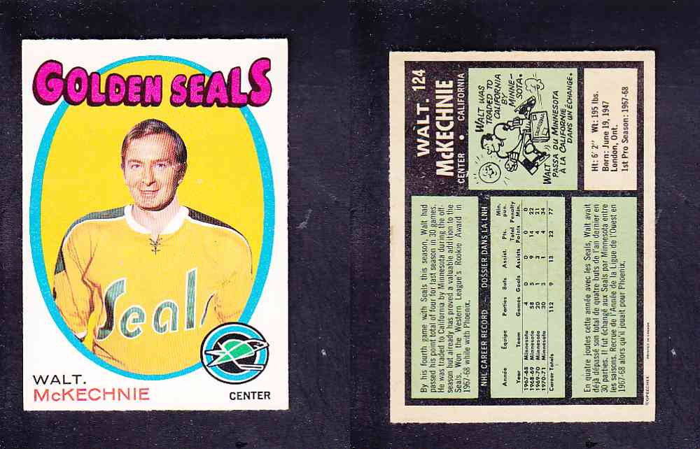 1971-72 O-PEE-CHEE HOCKEY CARD #124 W. MCKECHNIE photo