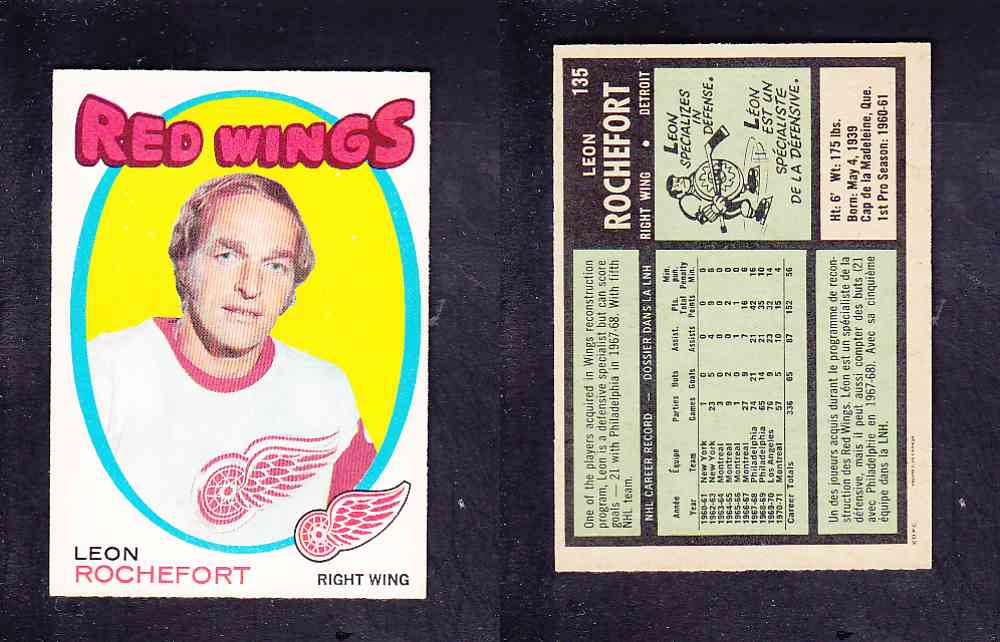 1971-72 O-PEE-CHEE HOCKEY CARD #135 L. ROCHEFORT photo