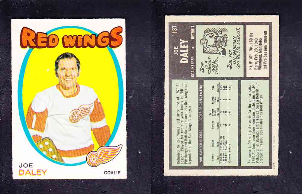 1971-72 O-PEE-CHEE HOCKEY CARD #137 J. DALEY photo