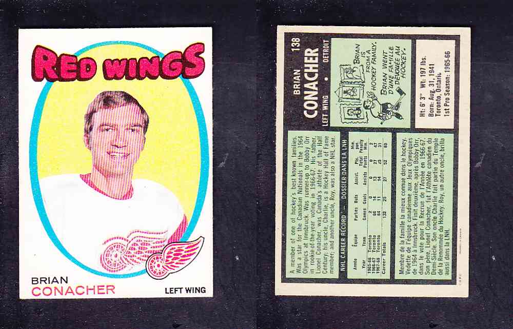 1971-72 O-PEE-CHEE HOCKEY CARD #138 B. CONACHER photo