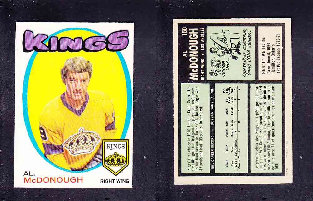 1971-72 O-PEE-CHEE HOCKEY CARD #150 A. MCDONOUGH photo