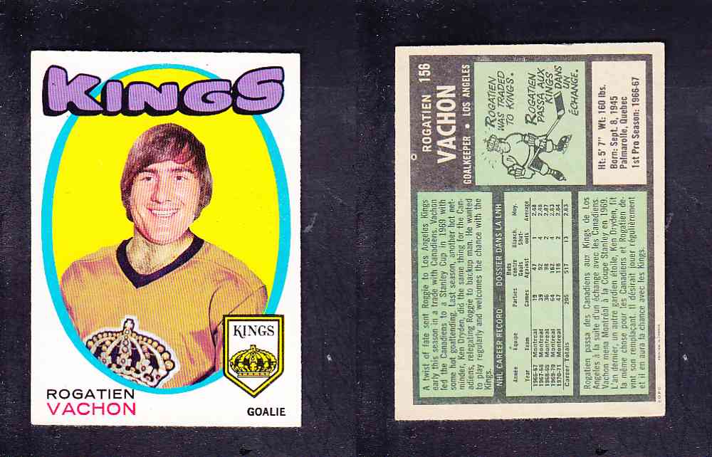 1971-72 O-PEE-CHEE HOCKEY CARD #156 R. VACHON photo