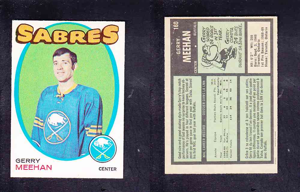 1971-72 O-PEE-CHEE HOCKEY CARD #160 G. MEEHAN photo