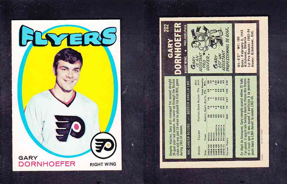 1971-72 O-PEE-CHEE HOCKEY CARD #202 G. DORNHOEFER photo