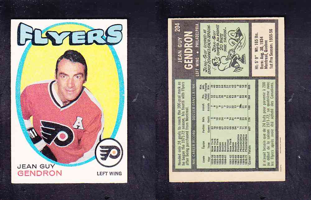 1971-72 O-PEE-CHEE HOCKEY CARD #204 J. GENDRON photo