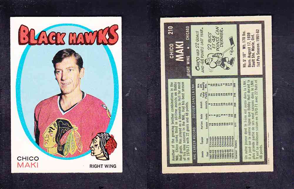 1971-72 O-PEE-CHEE HOCKEY CARD #210 C. MAKI photo