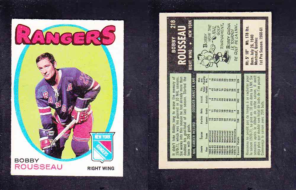 1971-72 O-PEE-CHEE HOCKEY CARD #218 B. ROUSSEAU photo