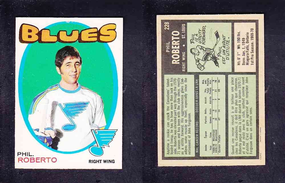 1971-72 O-PEE-CHEE HOCKEY CARD #228 P. ROBERTO photo