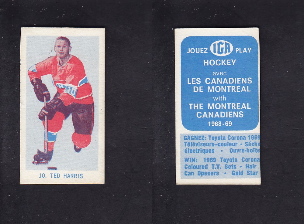 1968-69 IGA HOCKEY CARD T. HARRIS photo