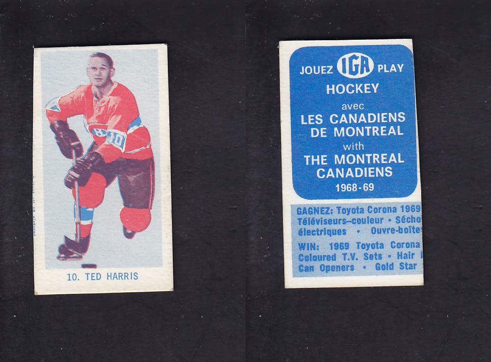 1968-69 IGA HOCKEY CARD T. HARRIS photo