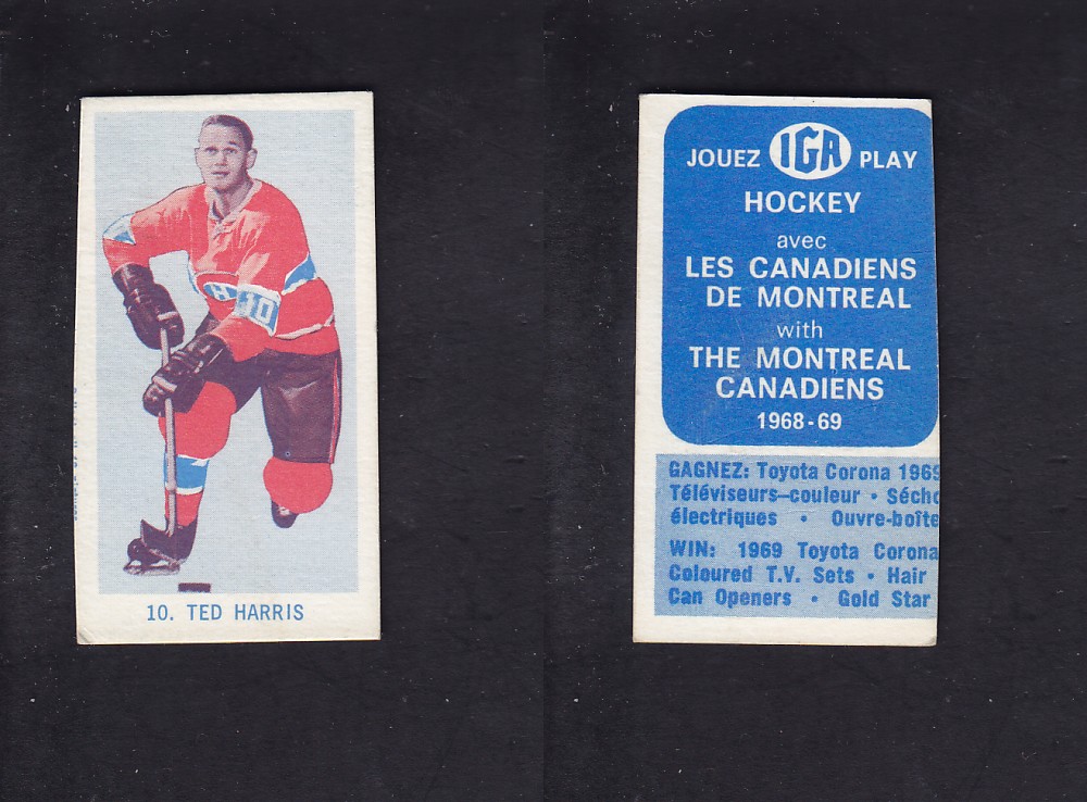 1968-69 IGA HOCKEY CARD T. HARRIS photo