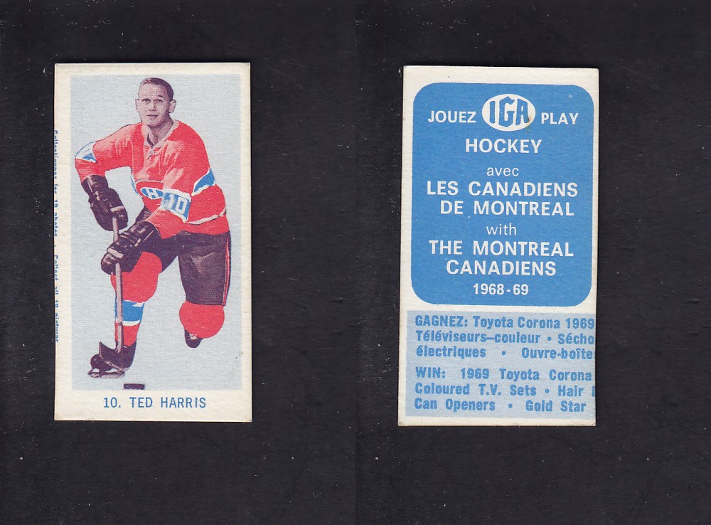 1968-69 IGA HOCKEY CARD T. HARRIS photo