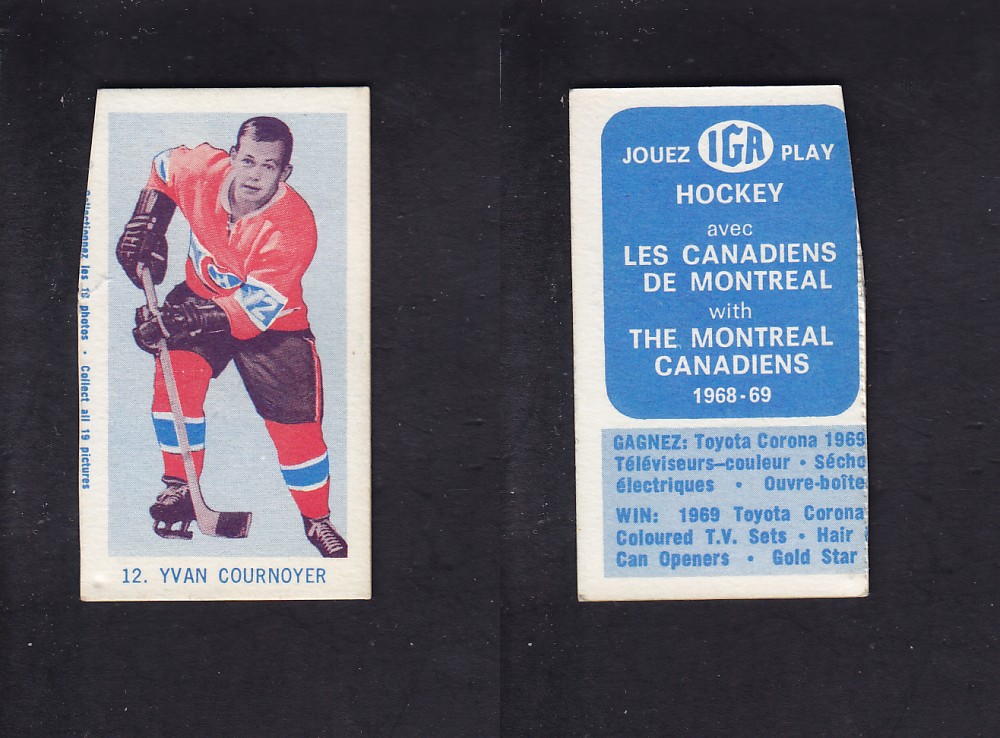 1968-69 IGA HOCKEY CARD Y. COURNOYER photo