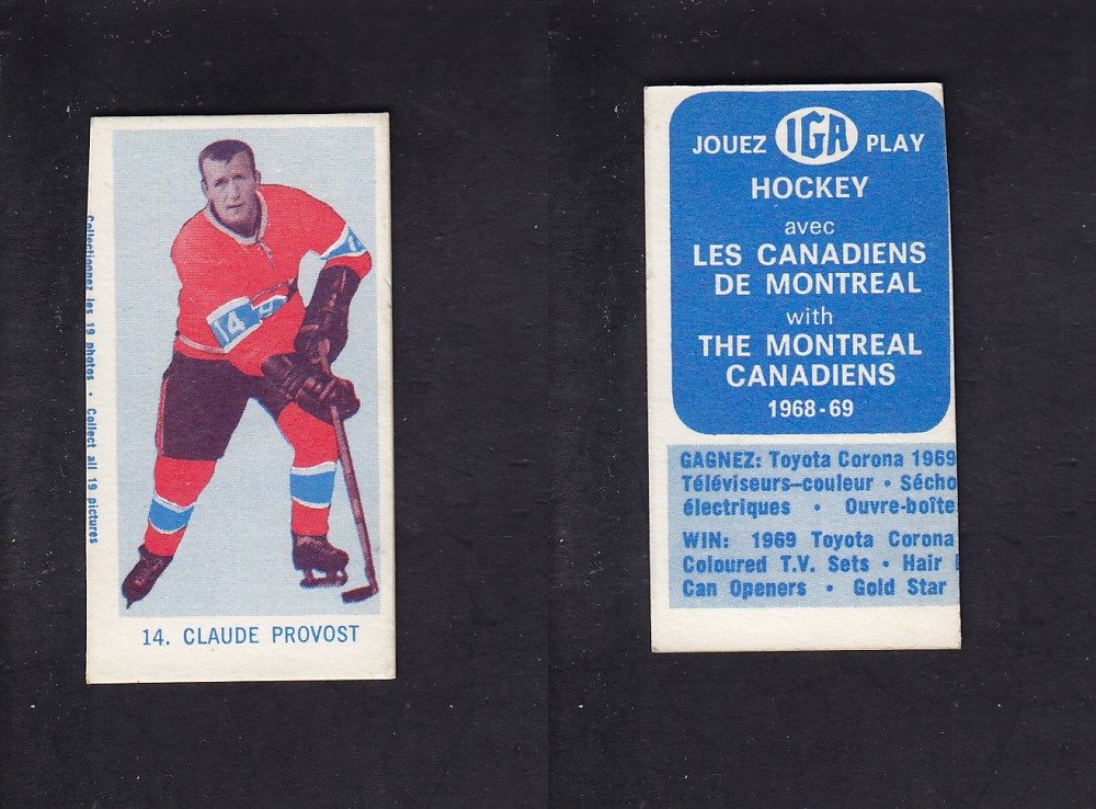 1968-69 IGA HOCKEY CARD C. PROVOST photo