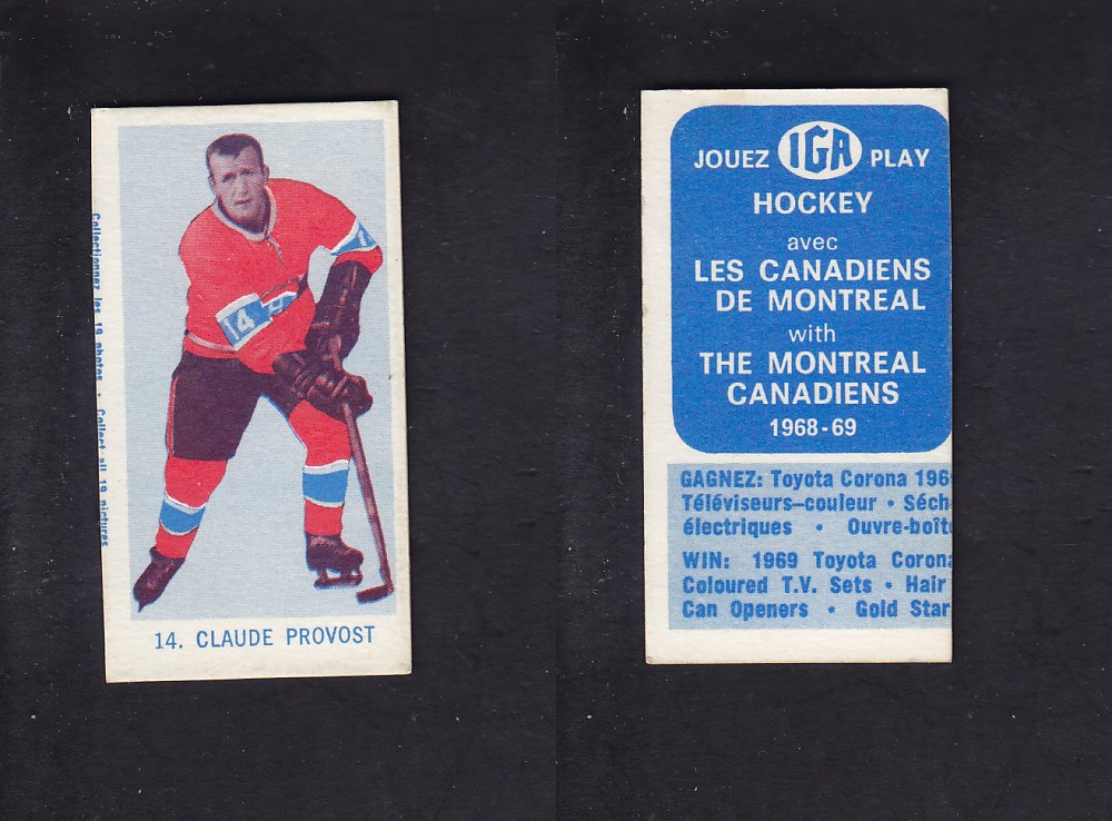 1968-69 IGA HOCKEY CARD C. PROVOST photo