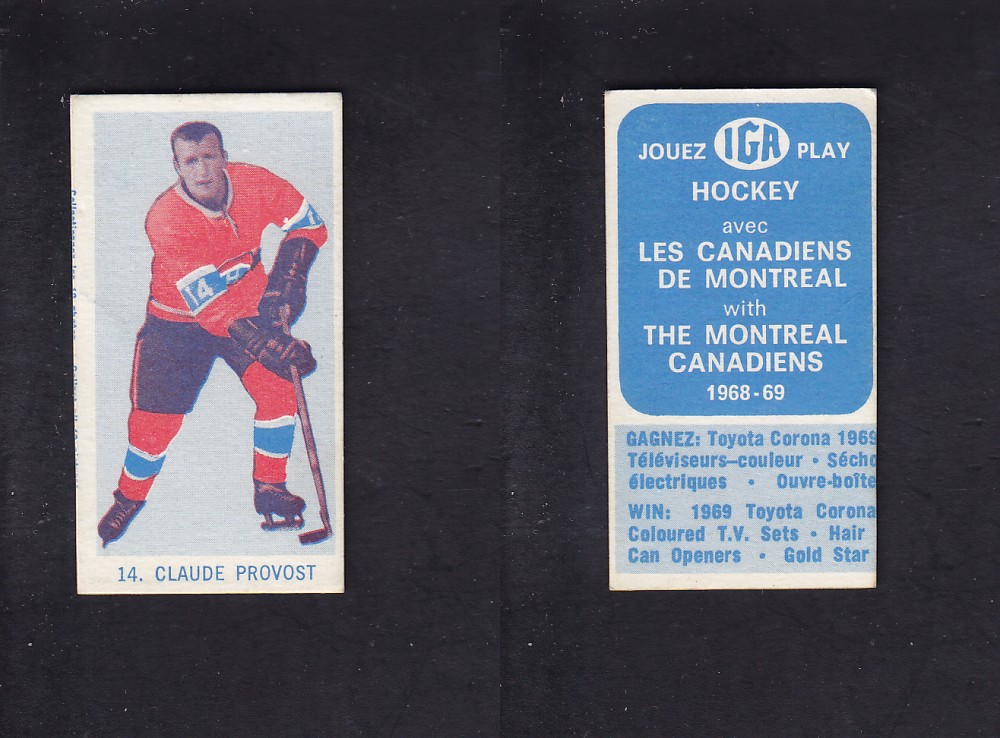 1968-69 IGA HOCKEY CARD C. PROVOST photo