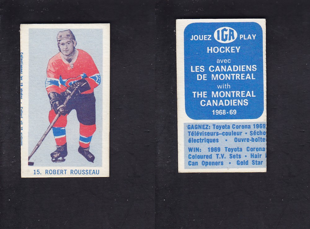 1968-69 IGA HOCKEY CARD R. ROUSSEAU photo