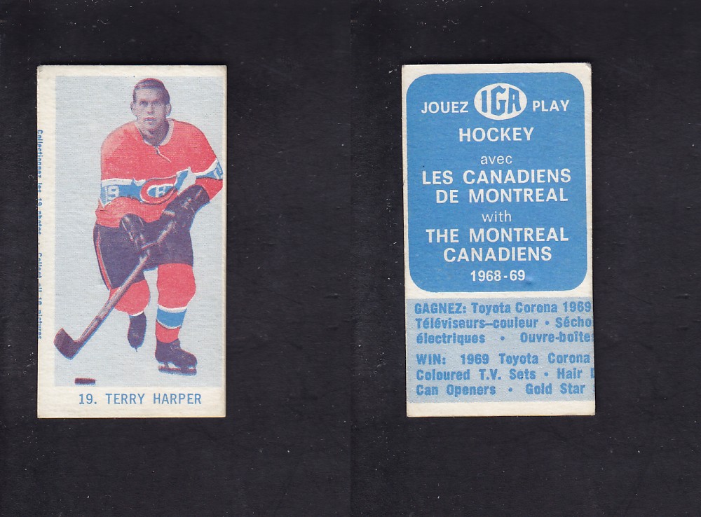 1968-69 IGA HOCKEY CARD T. HARPER photo