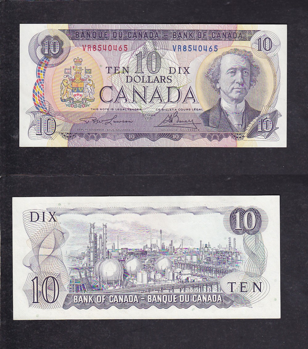 CS58118528 :: 1971 BANK OF CANADA 10$ DOLLAR BANK NOTE LAWSON/BOUEY ...