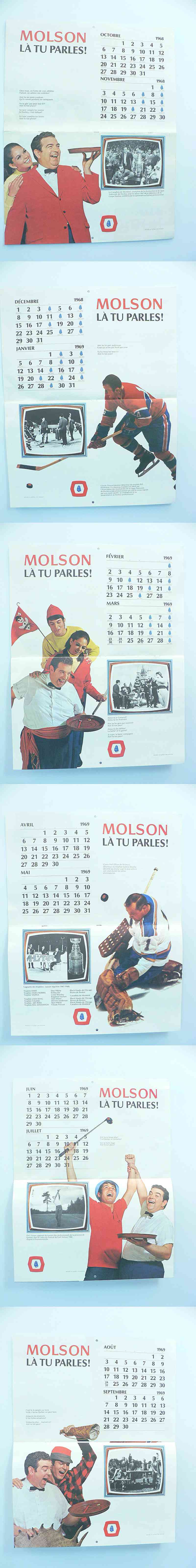 1968-69 MOLSON MONTREAL CANADIENS FULL CALENDAR photo