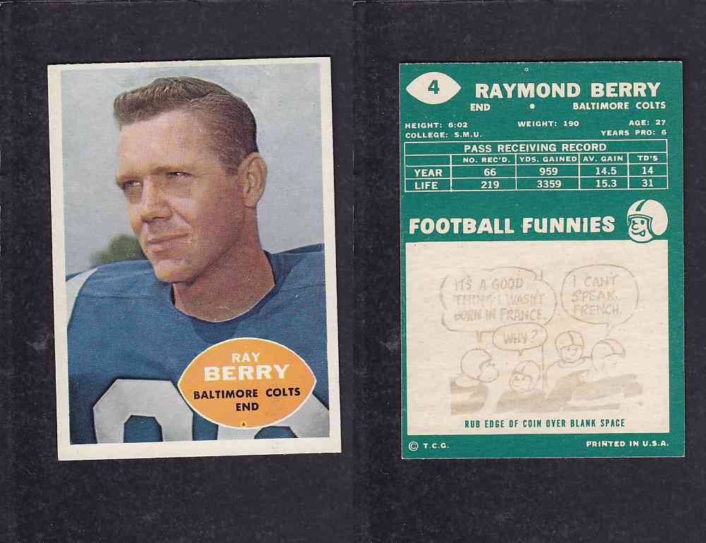 1960 NFL TOPPS FOOTBALL CARD #4 R.BERRY photo