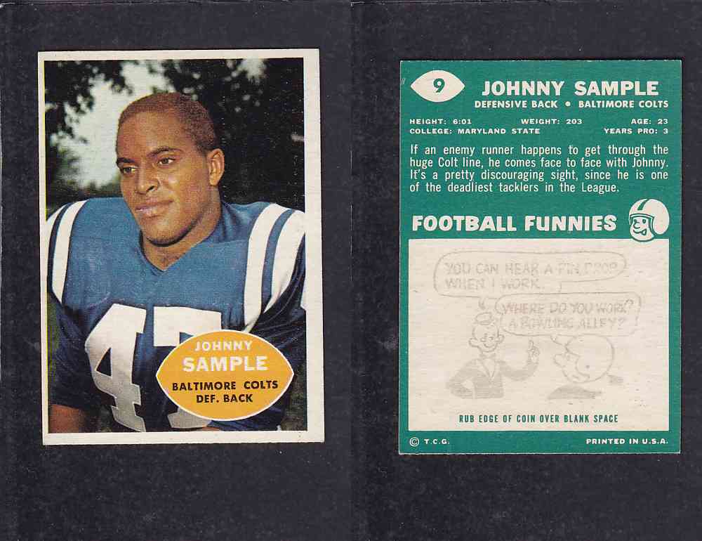 1960 NFL TOPPS FOOTBALL CARD #9 J.SAMPLE photo