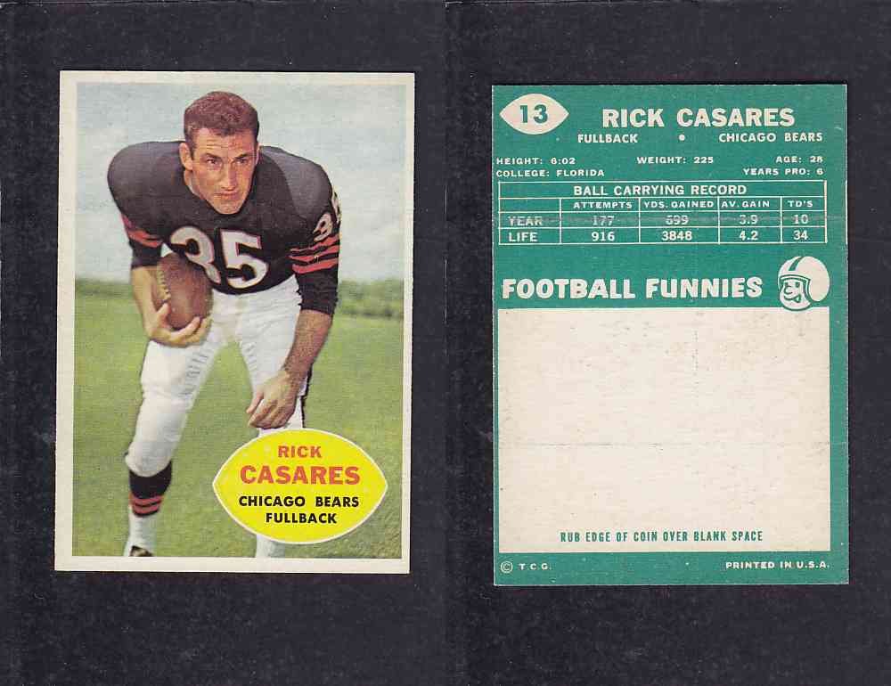 1960 NFL TOPPS FOOTBALL CARD #13 R.CASARES photo