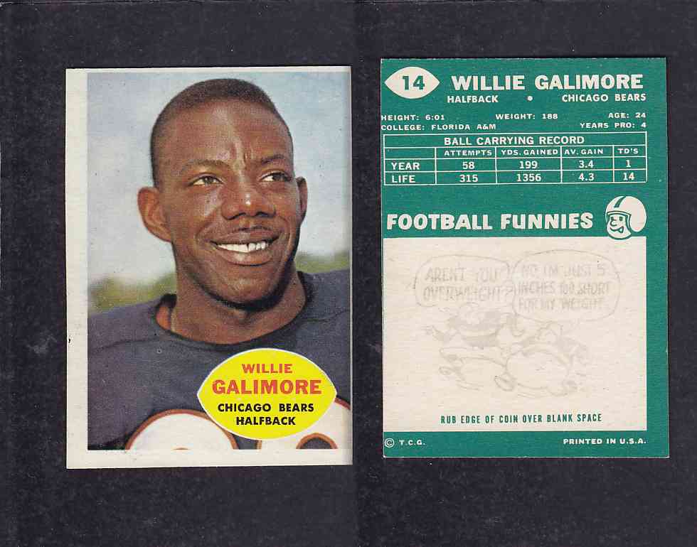 1960 NFL TOPPS FOOTBALL CARD #14 W.GALIMORE photo