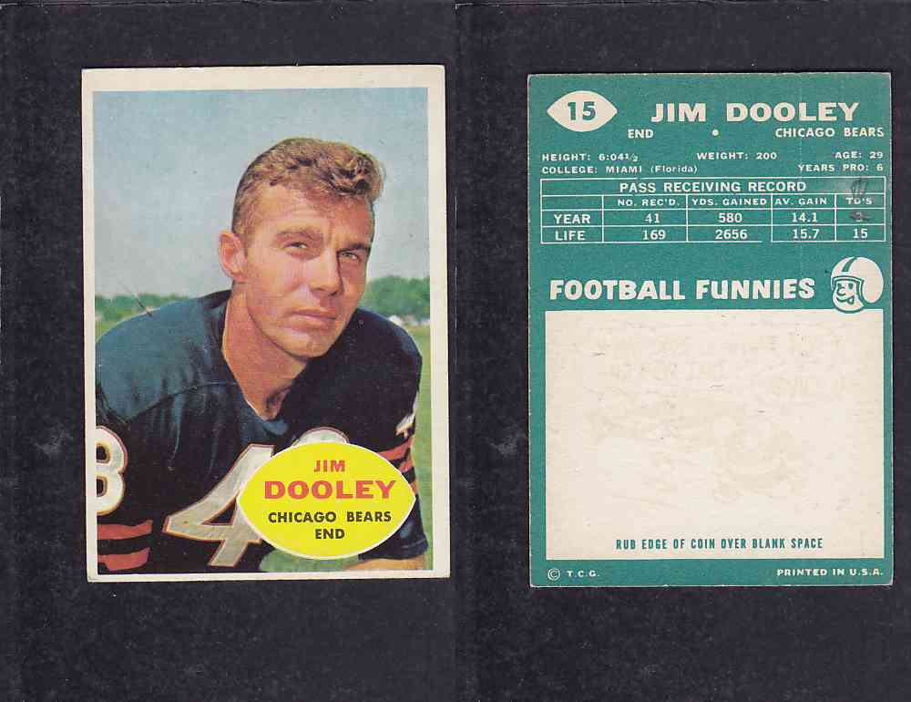 1960 NFL TOPPS FOOTBALL CARD #15 J.DOOLEY photo