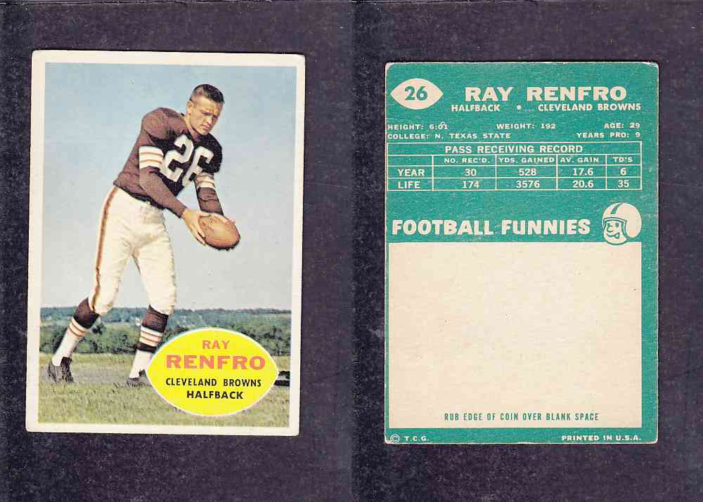 1960 NFL TOPPS FOOTBALL CARD #26 R.RENFRO photo