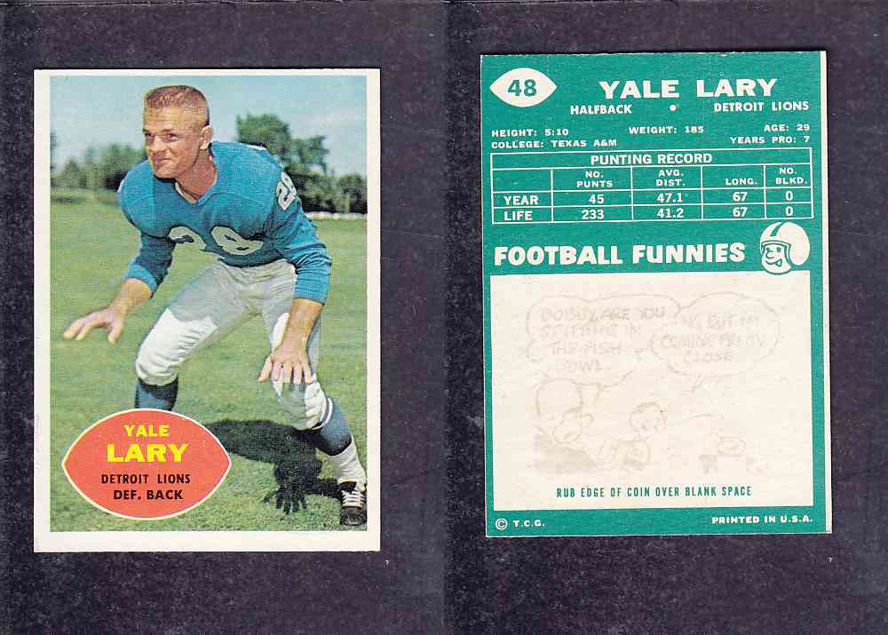 1960 NFL TOPPS FOOTBALL CARD #48 Y. LARY photo