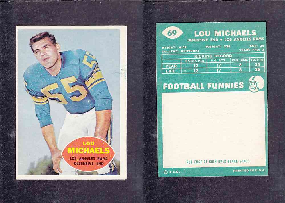 1960 NFL TOPPS FOOTBALL CARD #69 L. MICHAELS photo