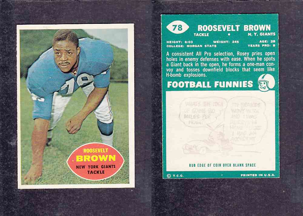 1960 NFL TOPPS FOOTBALL CARD #78 R. BROWN photo