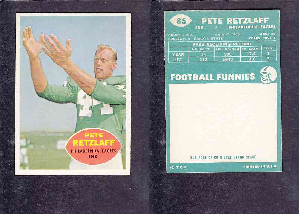 1960 NFL TOPPS FOOTBALL CARD #85 P. RETZLAFF photo